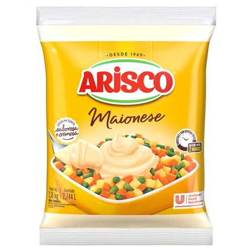 Maionese Arisco Bag 2,8kg - O sabor e cremosidade da maionese Arisco podem ser usados em todos os pratos, inclusive os quentes.